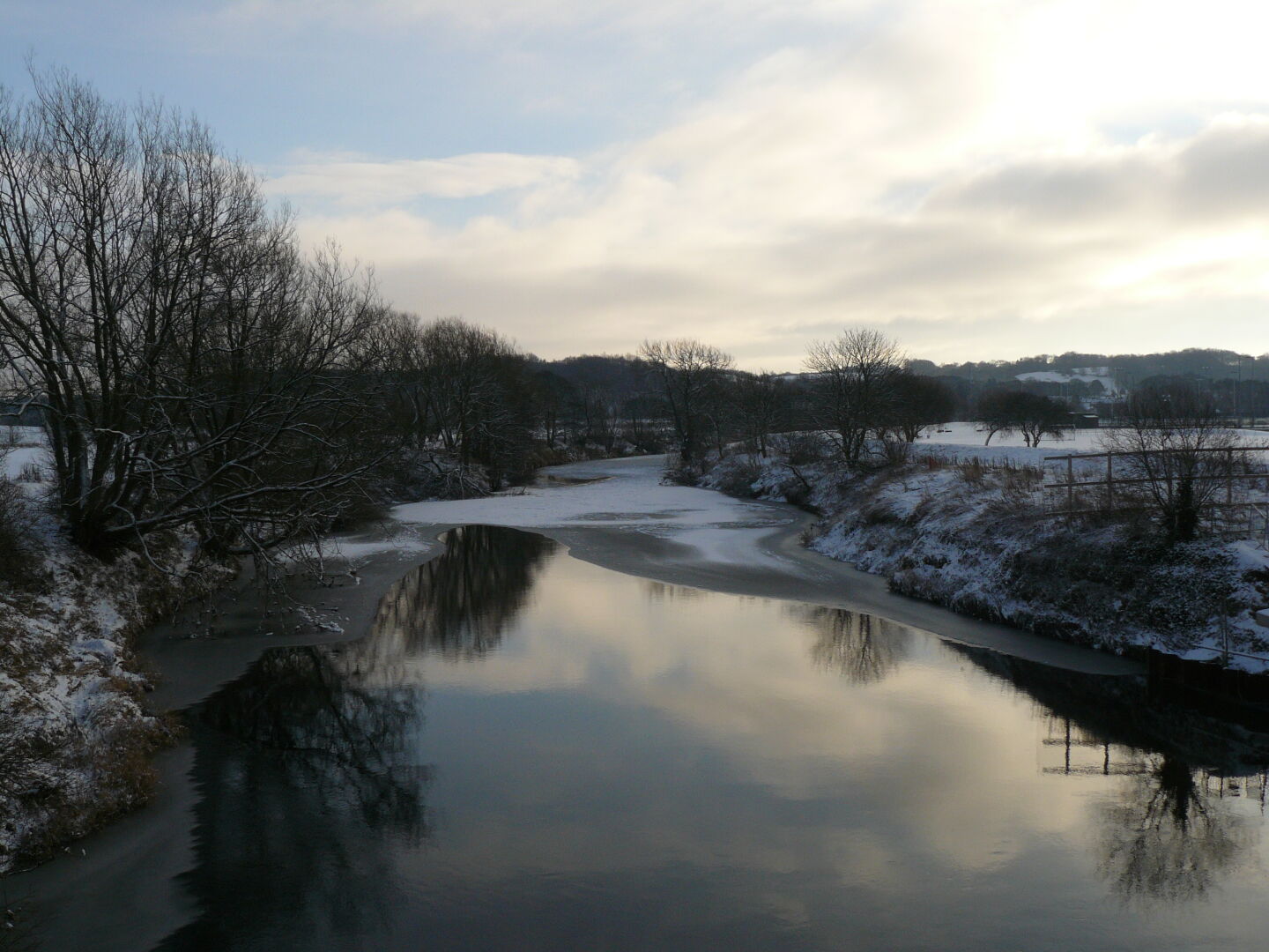 Even the River Wear is frozen,...