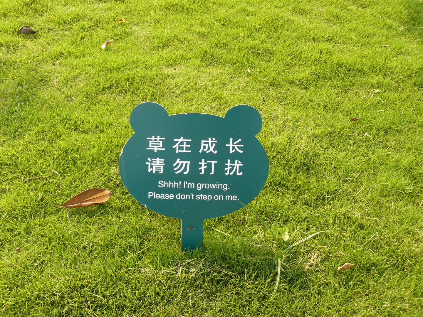 A very polite way to say 'keep off the grass'.