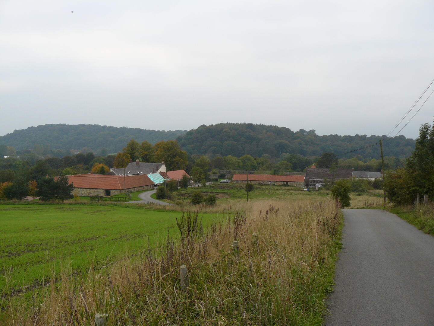 ... und an OldDurham Farm vorbei. Hinter dem Hügel in der Mitte liegt die &quot;Science Site&quot; der Uni.