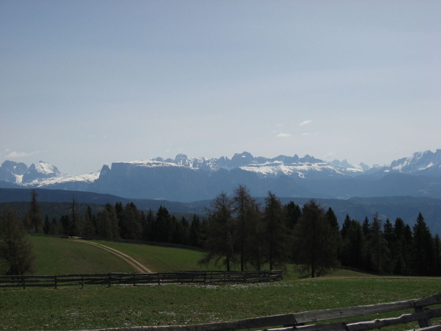 The wonderful clear weather allowed us to get a good look at the Dolomites.