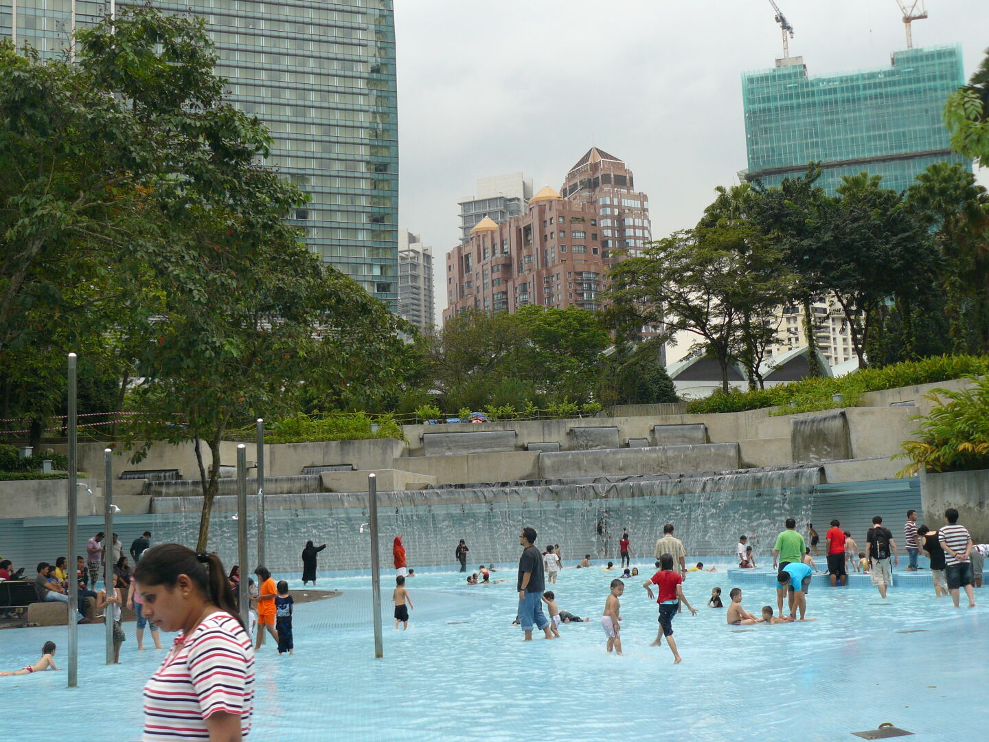 Wasserspielplatz im Park.
