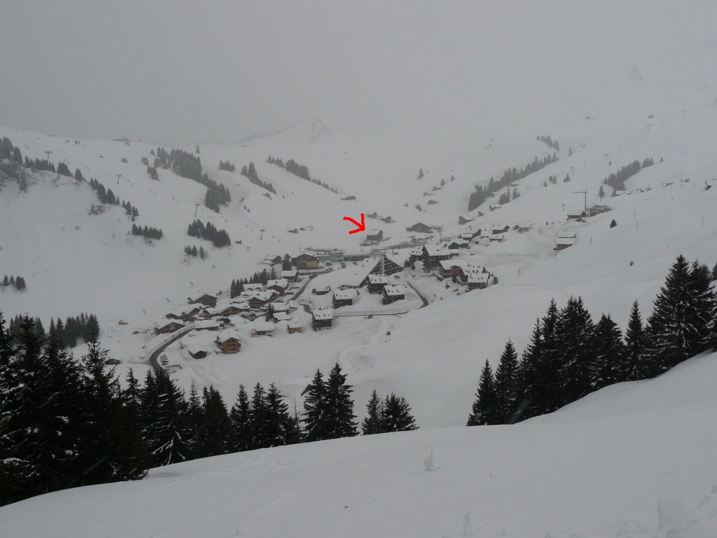 Our chalet in the middle of the pistes.