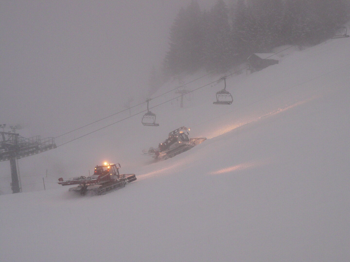 One last foggy look at the snowcats.