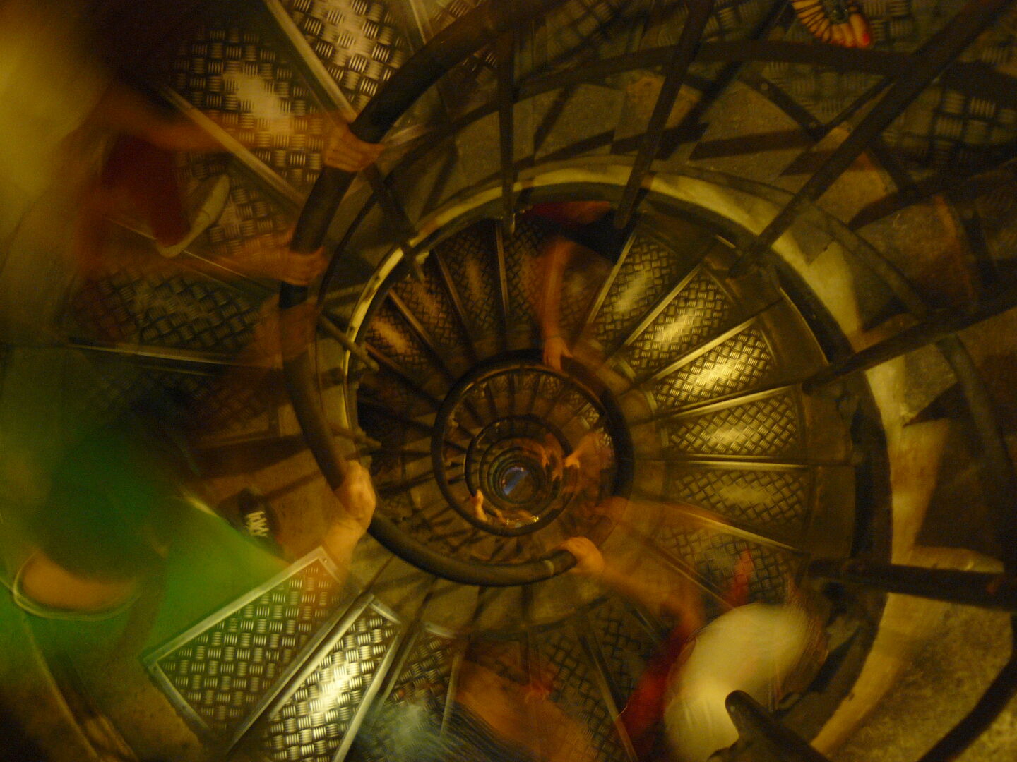 Spiral staircase inside the Arc de Triomphe.
