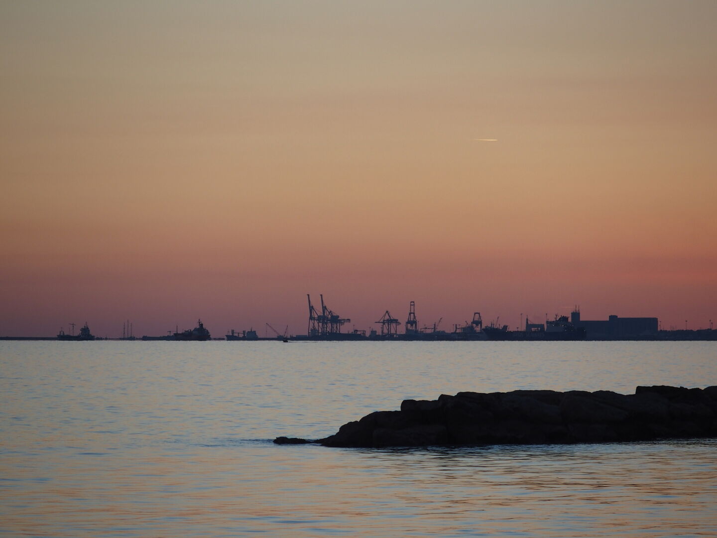 Evening view of Limassol harbour.