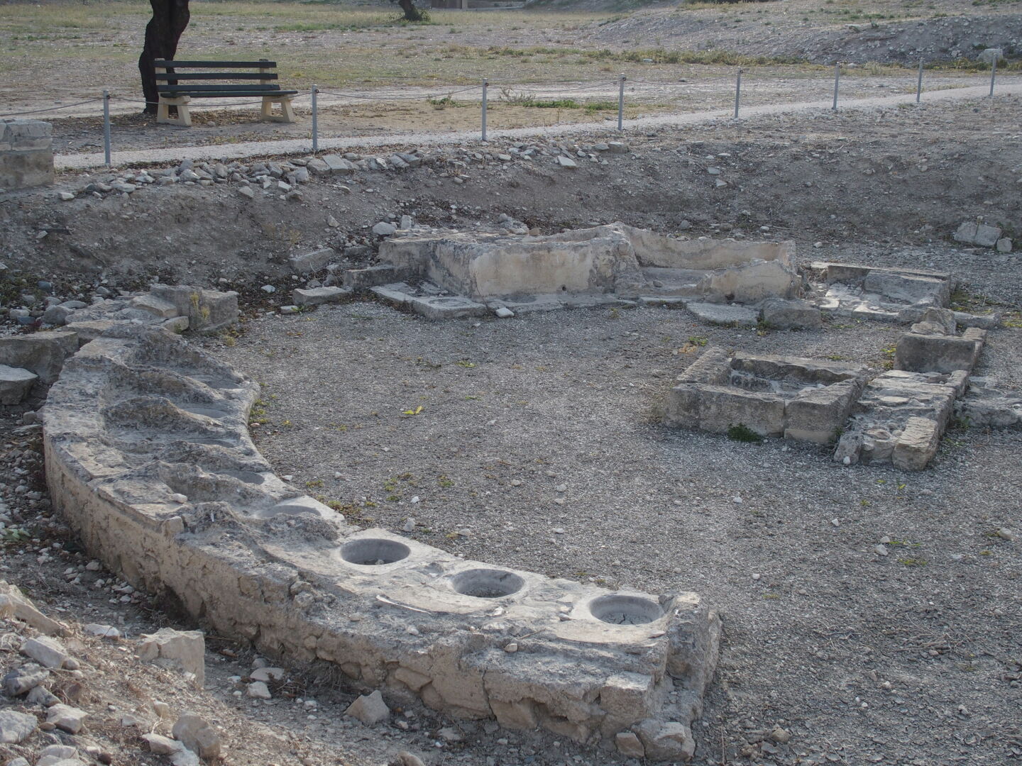 The latrines at the archaeologic site of Amathous, just a 15 minute walk from our hotel.