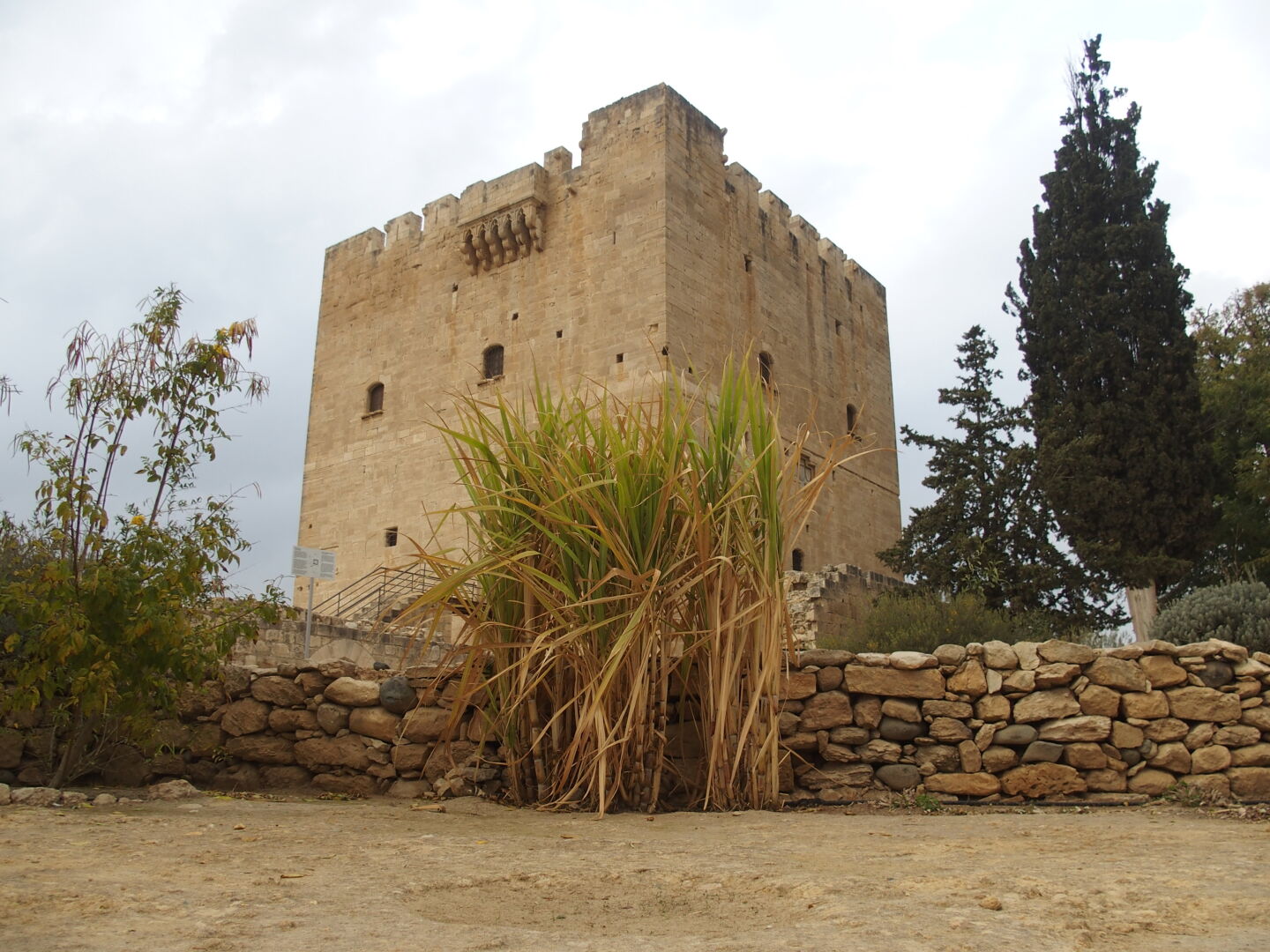 The castle Kolossi was the main command center of the rulers of Cyprus for many centuries. It controlled a valley of lush vegetation, including sugar cane, as seen here. The name &quot;Commandaria&quot; of the famous cypriot sherry wine stems from here.