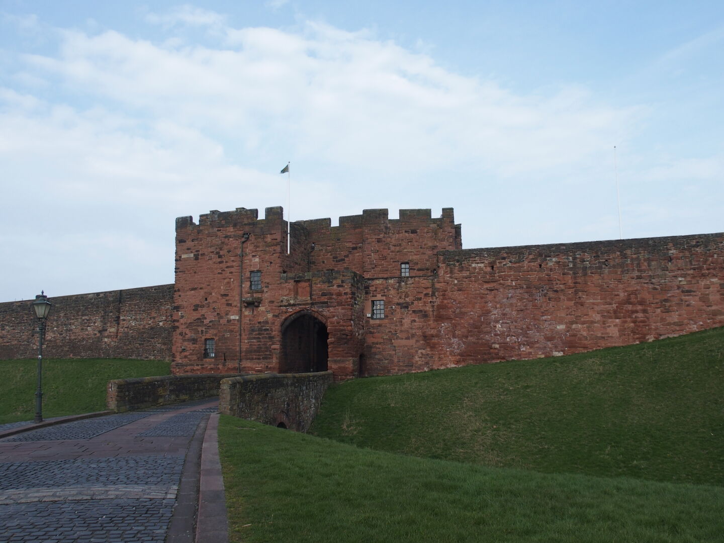 The forbidding entrance of Carlisle Castle.