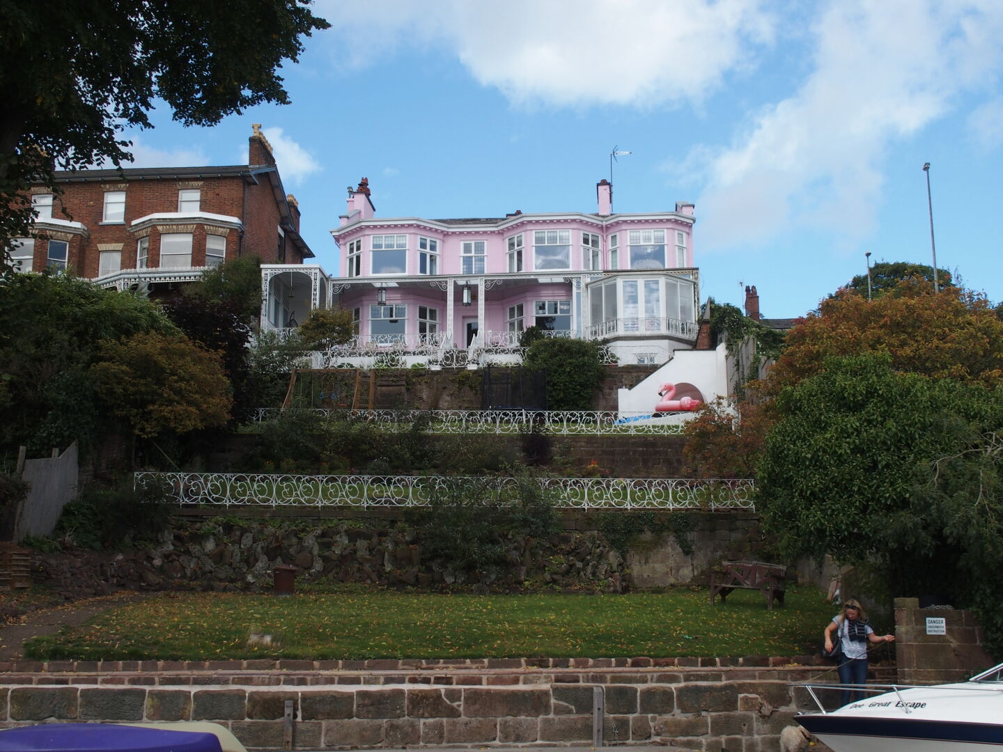 The pink house on the river Dee.