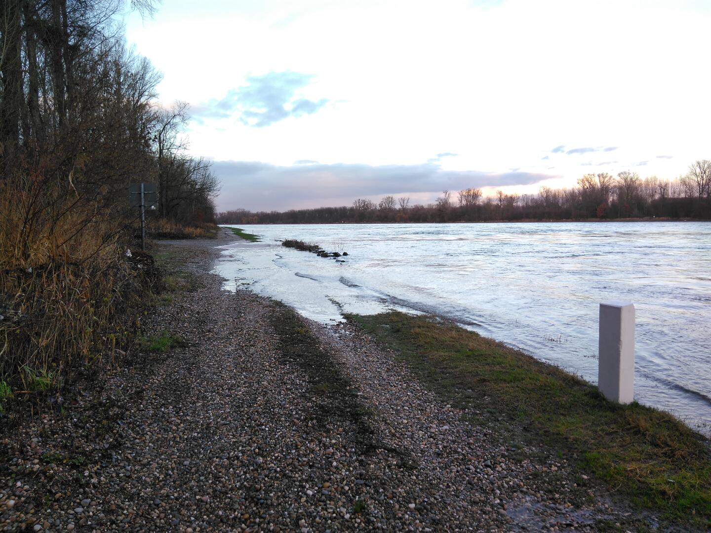 Inundated section of the path.