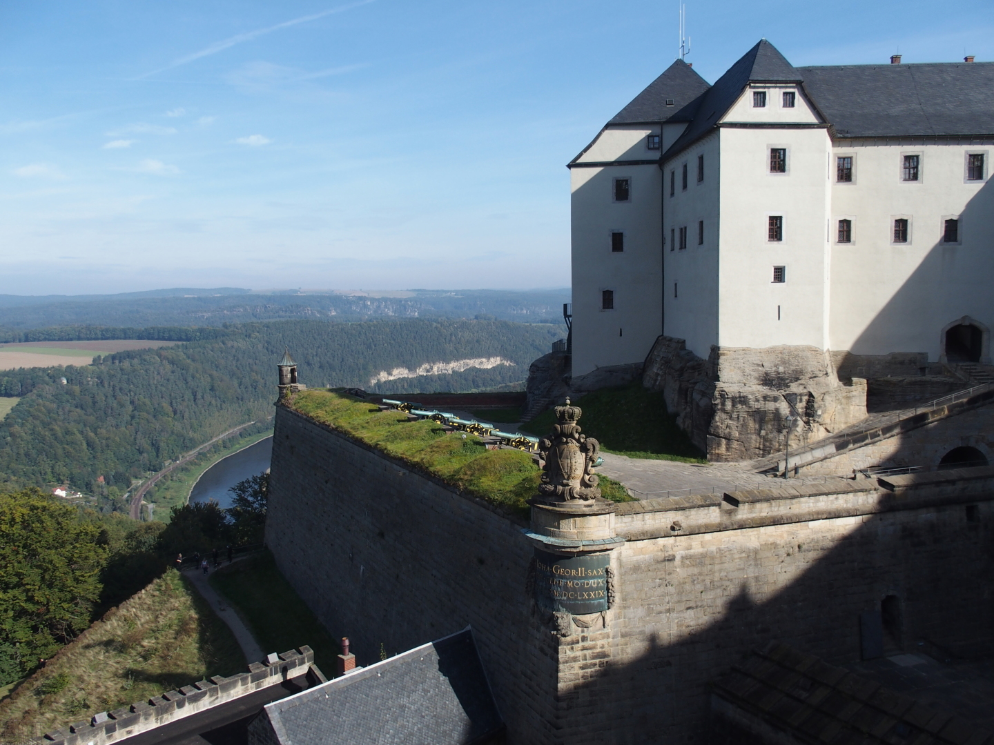 Blick auf eine der Verteidigungsstellungen der Festung Königstein.