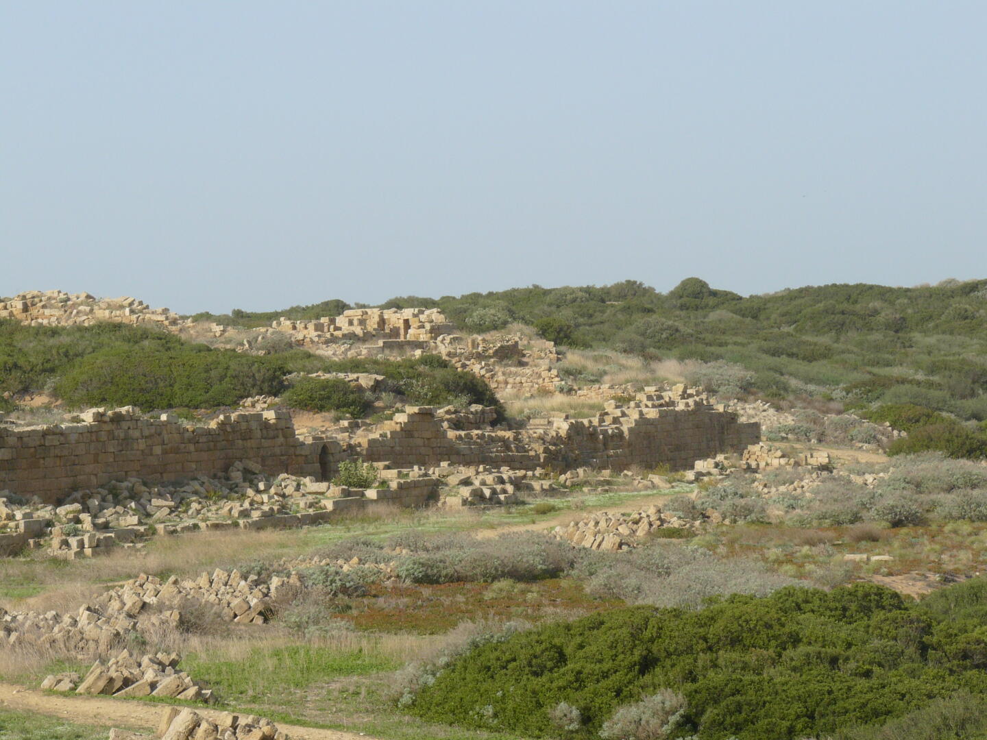 Blick auf die Befestigung der Akropolis von Selinunte.